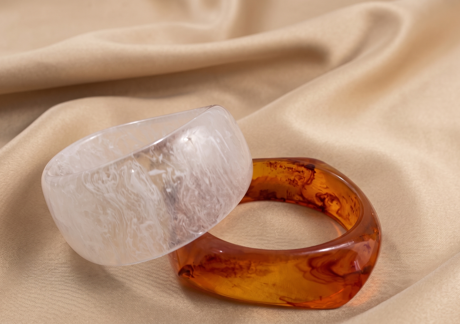 Terracotta Sunsets Minimal Resin Bangle Set